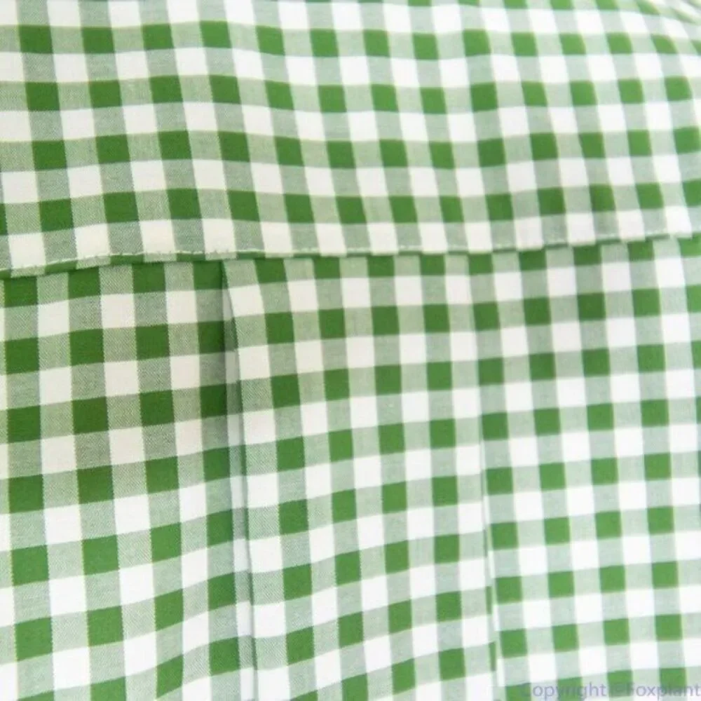 NWT kate spade mini gingham button-front shirt, Green‎ & White
